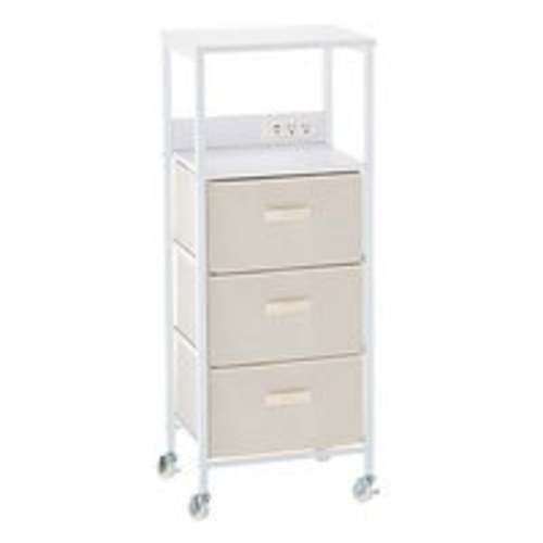 The Container Store 3-Drawer Rolling Cart with Power