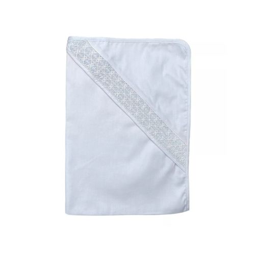 Natural Smocked Blanket- Blue