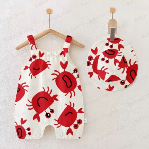 Baby Funny Crab Jumpsuit with Hat