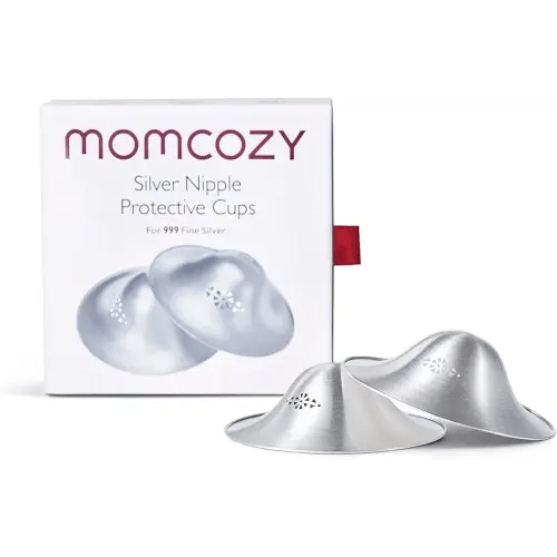 Momcozy 999 Silver Nursing Cups Original Perforated Breathable Design, 999 Silver Nipple Cover for Breastfeeding Essential, Silver Nipple Shield for Nursing Newborn, Metal Nipple Shields, Regular Size