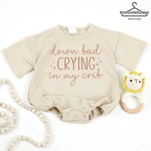 Down Bad Crying In My Crib Bodysuit, Funny Baby Romper, Little Swiftie Gift, Baby Shower Gifts, Cute Baby Clothes, Concert Baby Romper