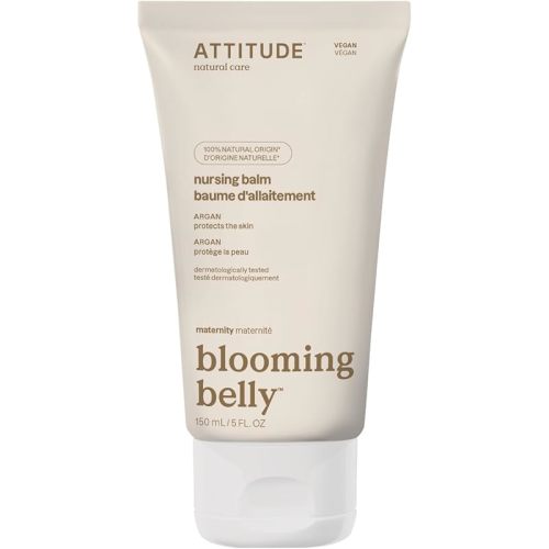 ATTITUDE Nursing Balm Bar, Safe for Nursing, Plant and Mineral-Based Ingredients, Vegan and Cruelty-free Maternity Products, Argan, 5 Fl Oz