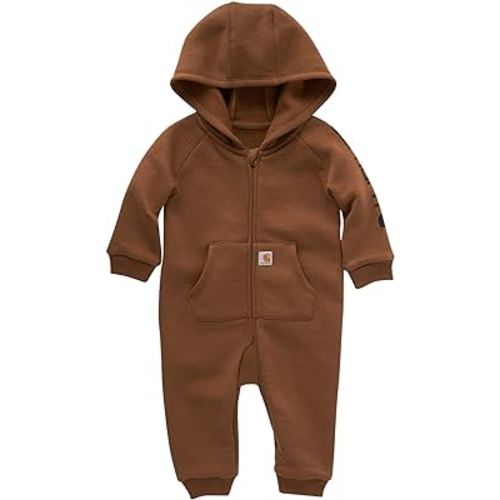 Carhartt baby-boys Long-sleeve Hooded Zip-up Footless Jumpsuit One-piece Hoodie