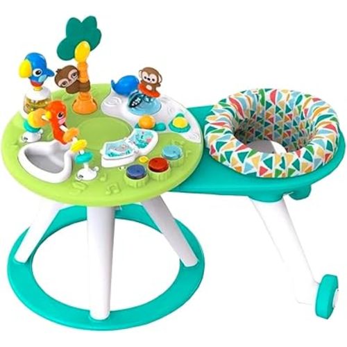 Bright Starts Around We Go 2-in-1 Walk-Around Baby Activity Center & Table, Tropic Cool, Ages 6 Months+