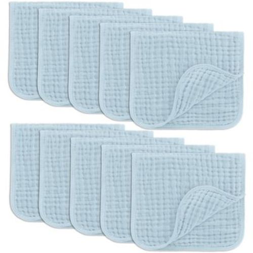 Muslin Burp Cloths Large 100% Cotton By Comfy Cubs (white, Pack Of 6)
