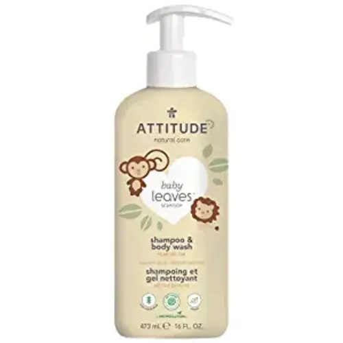 ATTITUDE 2-in-1 Shampoo and Body Wash for Baby, EWG Hypoallergenic Plant- and Mineral-Based Ingredients, Vegan and Cruelty-Free, Pear Nectar, 16 Fl Oz