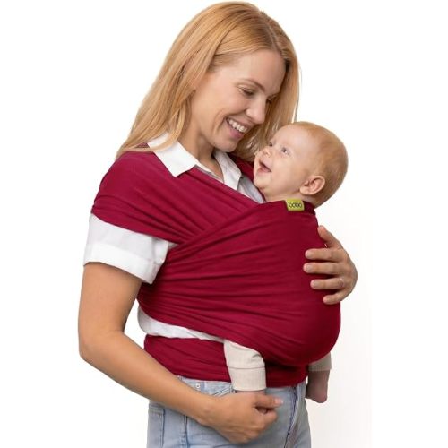 Boba Baby Wrap Carrier - Stretch Cotton Newborn Sling, Sangria