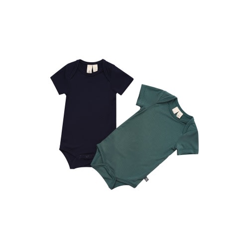 Assorted 2-Pack Bodysuits, Newborn, Navy/ Emerald