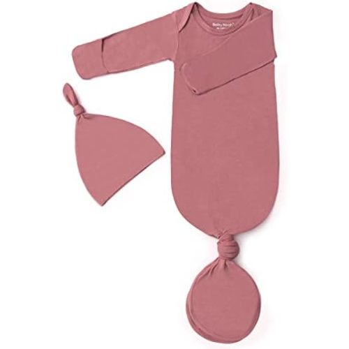 Baby Knotted Gown, Super Soft Silky Infant Long Sleeve Sleeper for Baby Girl