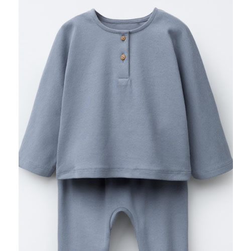 HENLEY T-SHIRT AND JOGGERS SET - Blue / Gray | ZARA United States