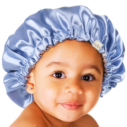 YANIBEST Baby Satin Bonnet Sleep Cap - Double Layer Reversible Adjustable Silky Satin Cap for Infant Toddler(0-6Months,Strawberry)