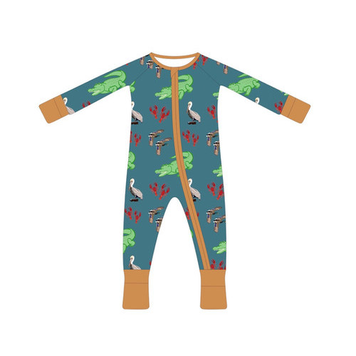 BEDTIME ON THE BAYOU BABY BOY FOOTIE SLEEPER