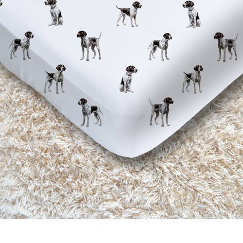 German Shorthaired Pointer Crib Sheet, Custom Baby Fitted Crib Sheet, Personalized Boy Nursery Bed Set
