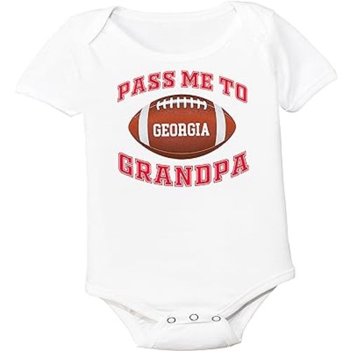 Football Pass Me to GrandPa Baby Bodysuit for Georgia Fans
