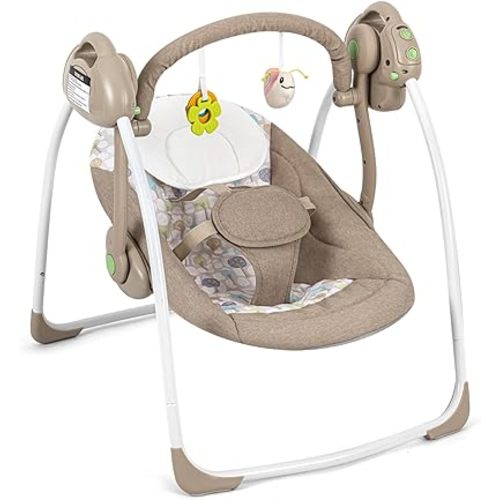 Baby Swing for Infants to Toddler, Portable Automatic Swing with Music, Adaptable Speed - 6-25 lbs, 0-9 Months