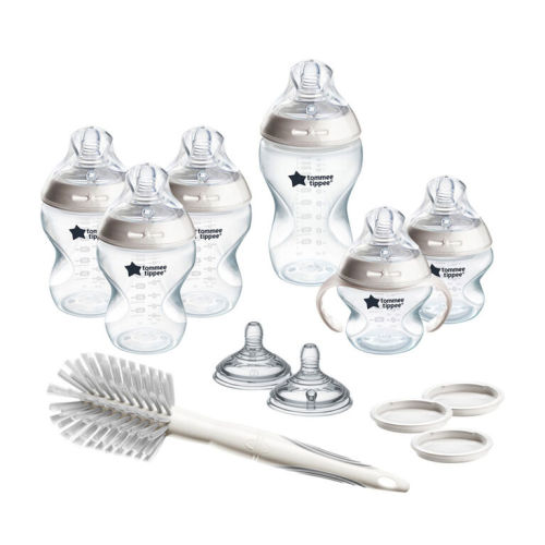 Tommee Tippee Natural Start Grow with Baby Bottle Set, 5oz, 9oz and 11oz, Slow, Medium and Thicker Flow Nipples, Removable Bottle Handles, Self-Sterilizing