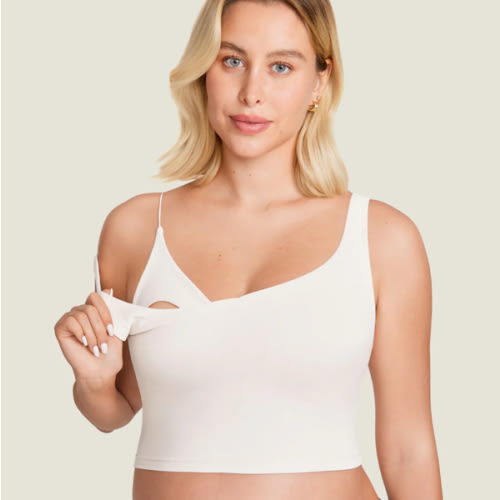 Nursing Crop Tank Top XL in icelandic white