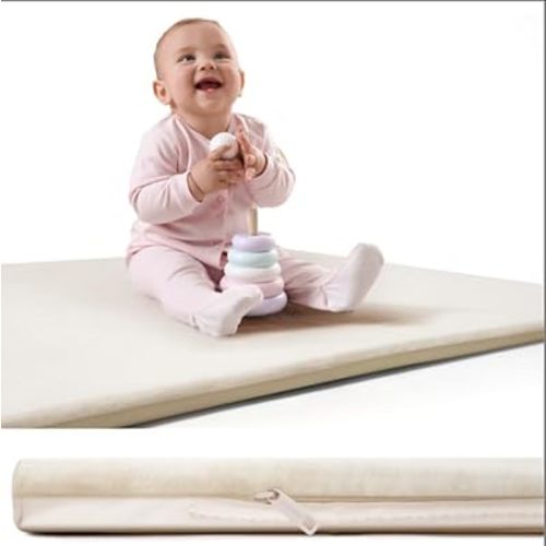 Padded Baby Play Mat for Floor,1.2" Thick Foam Nursery Rug with Removable Washable Cover,Non Slip Soft Velvet Kids Play Crawling Mat for Toddlers,Infants- Easy to Clean Yoga Mat