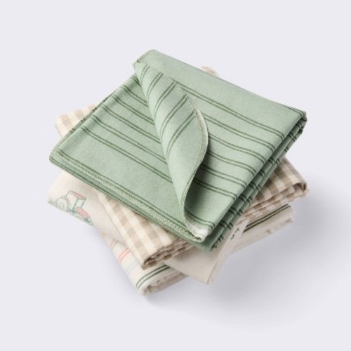 Flannel Baby Blankets - Farm Friends - 4pk - Cloud Island™: Cotton, 30" x 30", Animal Prints, Farm and Country Theme