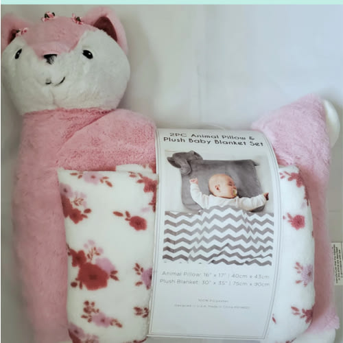 Pillow and Plush Baby Blanket Set – Bella's Girl Boutique