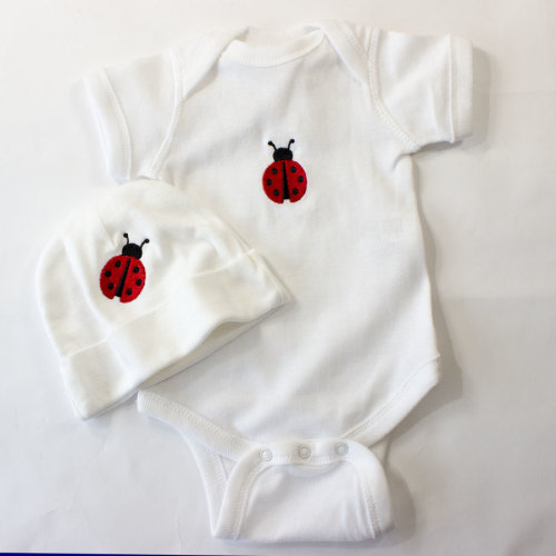 Newborn Ladybug Romper and Cap Gift Set