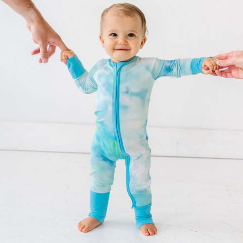 Tidepool Watercolor Zippy; size: 3-6 months
