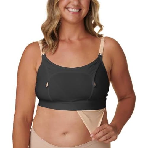 Basics by Bravado Hands Free Pumping Bra, Comfortable, Clip and Go Pumping, Nursing Bra Accessory, XS-XXL