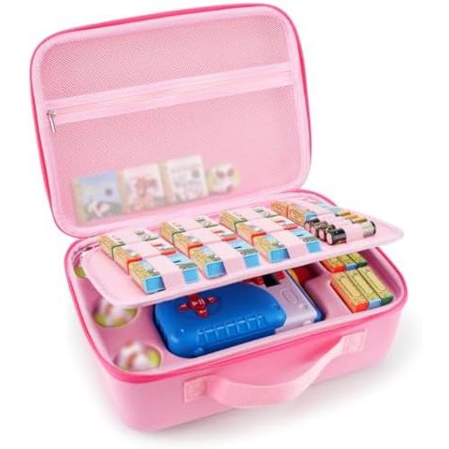HHZ Carrying Case Compatible with Little Tikes Story Dream Machine Books Starter Set and Character, Kids Toys Protective Storage Waterproof Portable Case, Loose-leaf Extra Storage (Pink, Box Only)