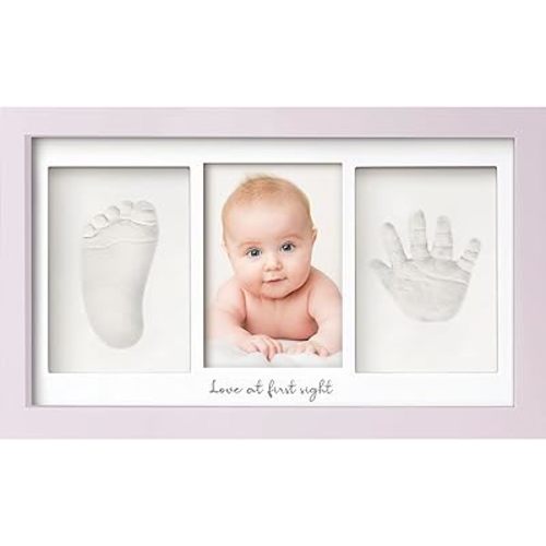 Baby Hand and Footprint Kit - Baby Footprint Kit, Newborn Keepsake Frame, Baby Handprint Kit, Personalized Baby Gifts, Nursery Decor, Baby Shower Gifts for Girls Boys(Soft Lilac)