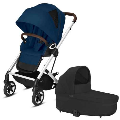 Cybex Talos S Lux All-Terrain Stroller + Cot S Lux 2 Bundle - Moon Black