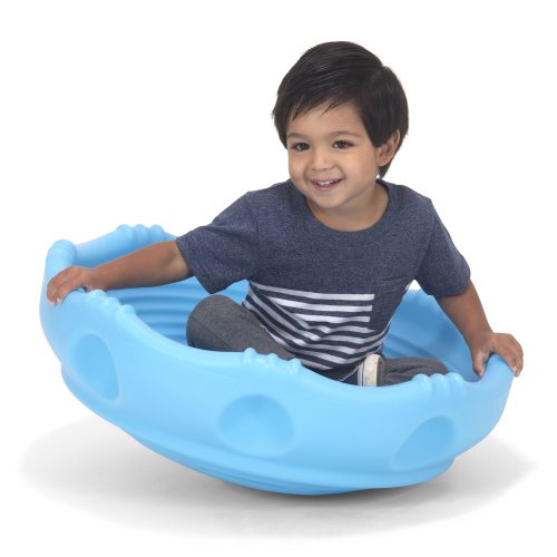 Simplay3 Kids & Toddler Outdoor Play Toy - Rock Around Wobble Disc, Blue - Preschool Balance & Spin