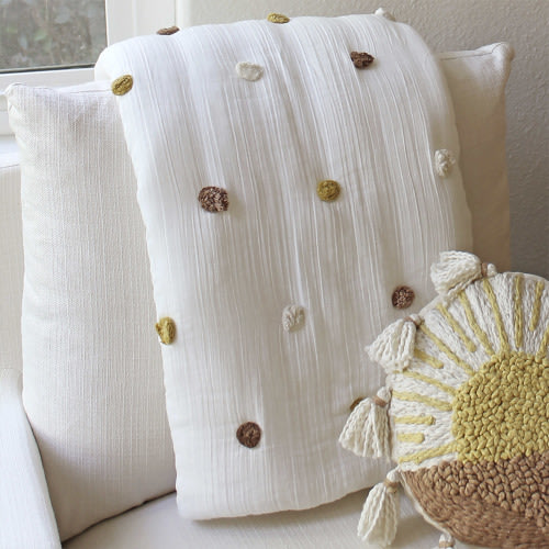 Kendi Pom Pom Blanket | Crib Bedding Sets - Crane Baby
