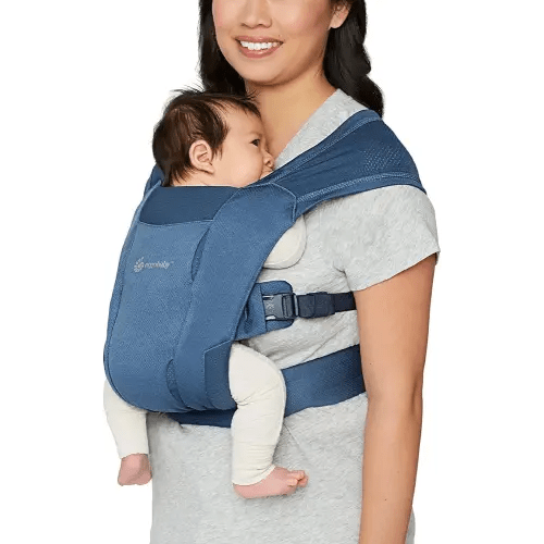 Ergobaby Embrace Cozy Newborn Essentials Baby Carrier Wrap (7-25 Pounds), Soft Air Mesh, Blue