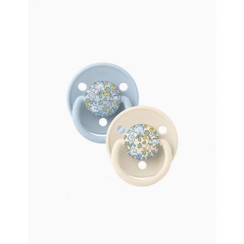 BIBS x LIBERTY 2-Pack De Lux Colour Pacifiers in Eloise Baby Blue Mix