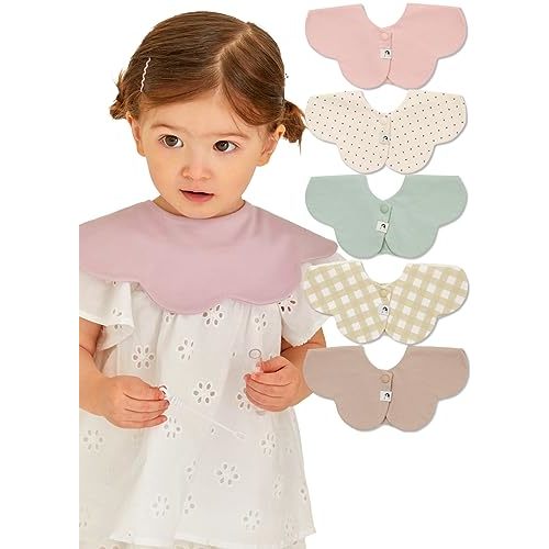 Konny Baby Bib 3/5/7-Pack Set, 360 ​​° Rotate, Soft and Absorbent Drooling for Toddler Boys Girls Baby Essentials