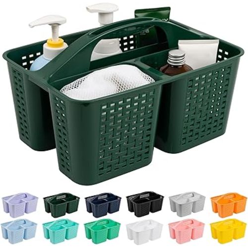 Tiawudi Portable Shower Caddy, Caddy Organizer with Handle, Plastic Shower Basket Hold Soap, Shampoo, Hair Supplies and Beauty Products, Cleaning Supplies Organizer for Home, Dorm, Shelf and Cabinet