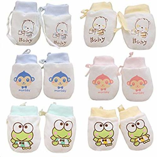 Adeimoo Cute Boys Girls Cotton No Scratch Gloves Drawstring Adjustable Mittens for Baby Infants - Colorful B