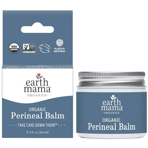 Earth Mama Organic Perineal Balm | Naturally Cooling Herbal Salve for Pregnancy and Postpartum Relief with Witch Hazel & Calendula, Feminine Care Essentials, No Benzocaine or Butane, 2-Fluid Ounce
