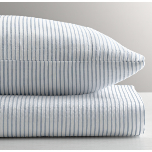 Classic Stripe Crib Fitted Sheet | RH Baby & Child, French Blue