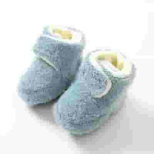 Ovbmpzd Blue Baby Socks Ankle Fuzzy Cotton Non Skid Soles Winter Fluffy Solid Slipper Socks Kids Socks Girls 0-6 Months