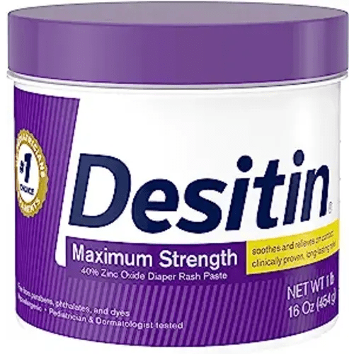 Desitin Maximum Strength Baby Diaper Rash Cream with 40% Zinc Oxide for Treatment, Relief & Prevention, Hypoallergenic, Phthalate- & Paraben-Free Paste, 16 oz - 1 Pound (Pack of 1)