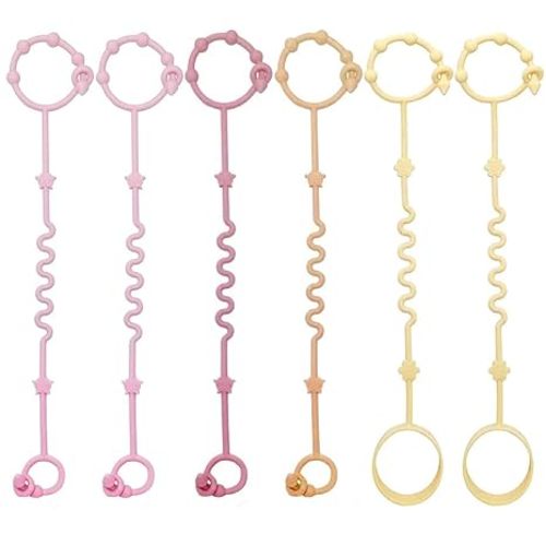 RTMOK Toy Straps for Baby, Silicone Setpacifier Clip,Applies to Car Seat Toy,Teether Toy,High Chair,Stroller Accessories,Baby Toy Clips,Cribs,Rocking Chair