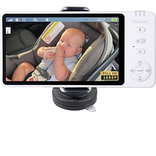 Wireless Baby Car Camera | USB Powered Backseat Monitor with 5'' HD 1080P IPS | Auto/Manual Night Vision for Babies & Pet Dog Cat | HD Travel Mirror + Smart Temp Alerts