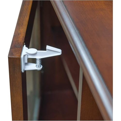 Inaya Cabinet Locks Baby Proofing - Child Proof Drawer Locks - Child Safety Cabinet Latches with 3M Adhesive Easy Installation - No Drilling or Extra Screws (8 Pack)