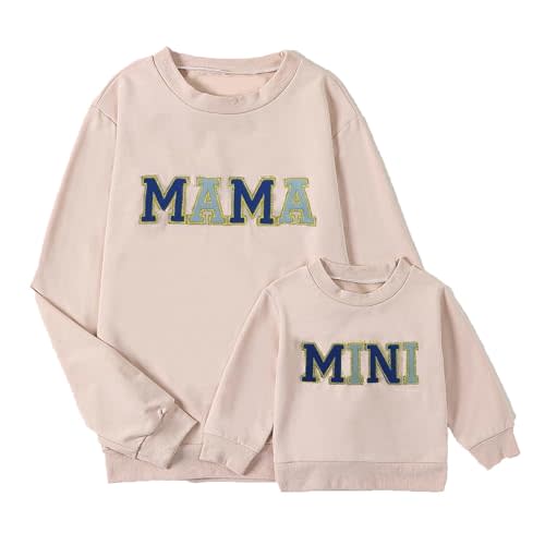 MYBFYABO Mommy and Me Matching Outfits Long Sleeve Funny Letter Printed Sweatshirts Family Matching Outfits Pullover Tops