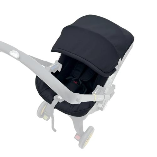 Stroller Accessory Washing Kit Textile Set, Colorful Canopy & Water Resistance Soft Cushion Compatible with DOONA Strollers (Fashion Black)