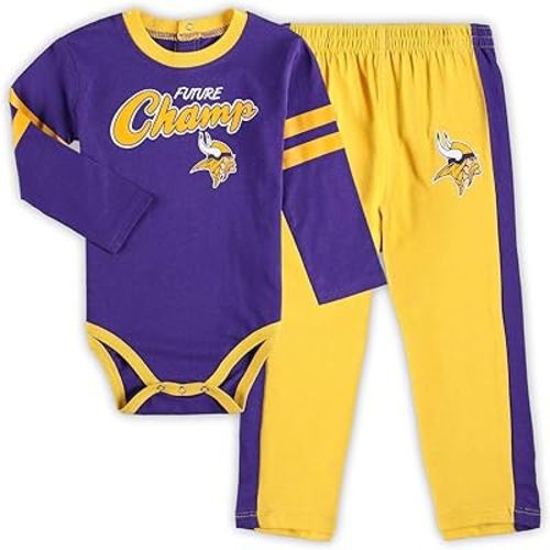 Outerstuff NFL Newborn Infants Little Kicker 2 Piece Creeper Bodysuit Romper and Pant Set