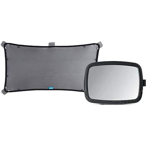 Munchkin® Brica® Magnetic Stretch to Fit™ Sun Shade and 360 Pivot Baby in-Sight® Wide-Angle Adjustable Car Mirror