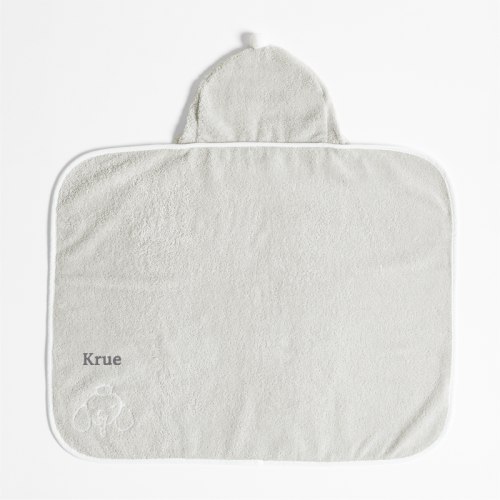 Personalized Nachi Organic Grey Hooded Baby Towel