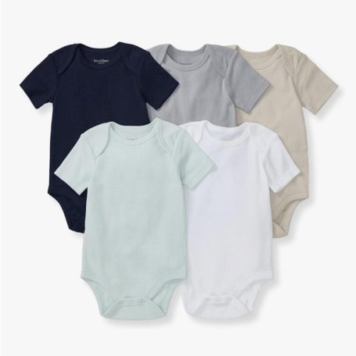 Burt's Bees Baby Unisex Baby Bodysuits, 5-pack Short & Long Sleeve One-pieces, 100% Organic Cotton Bodysuit